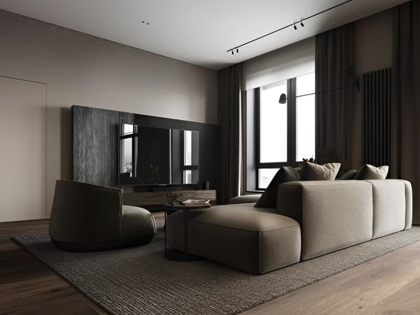 Salon élégant avec mobilier The Nichest